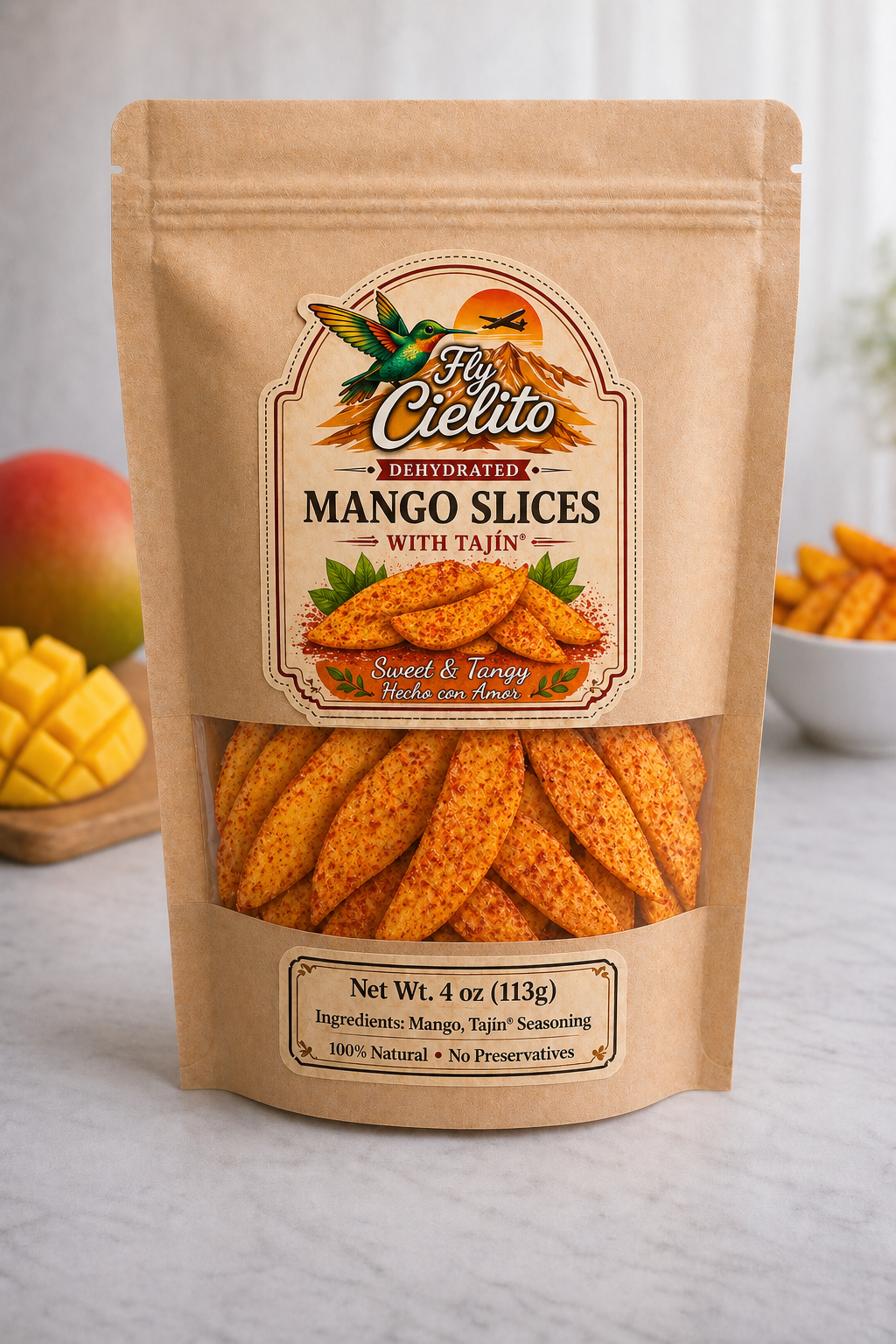 Dehydrated Mango slices w/ Tajin